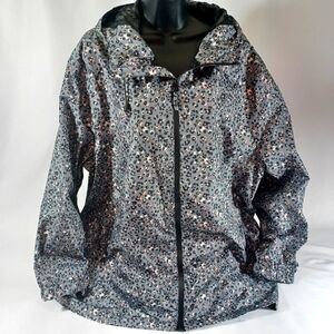Crane Raincoat Stylish Gray and Pink Waterproof Like New